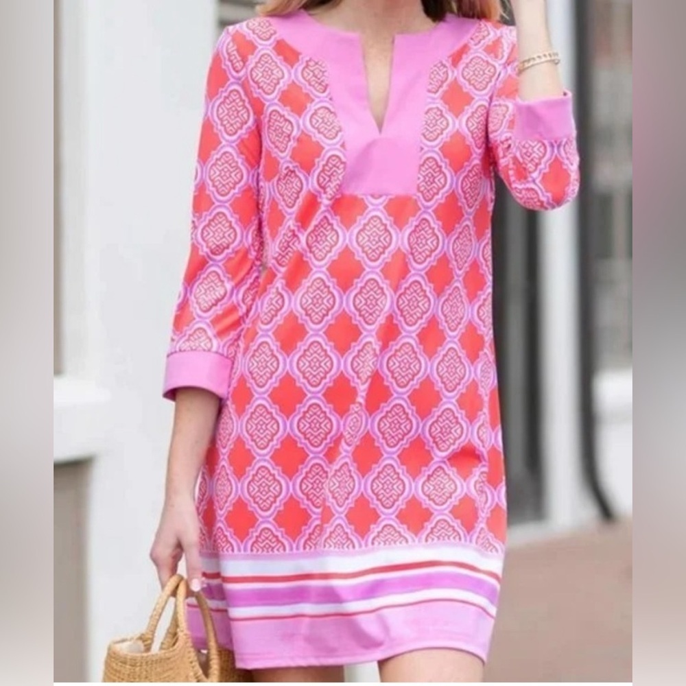 Cabana Life Pink and White  Dress